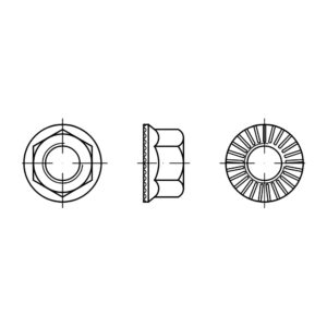 Nakrętka z kołnierzem podkładkowym ząbkowanym RIPP - HS88914