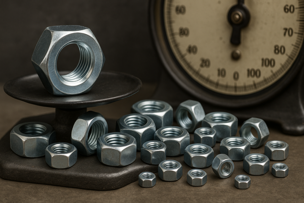 Waga i masa nakrętek DIN – ile waży nakrętka M8, M10, M16, M24?