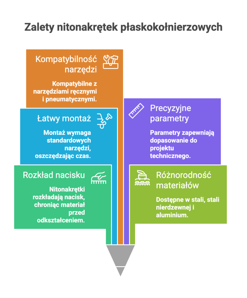 Nitonakrętki z kołnierzem płaskim