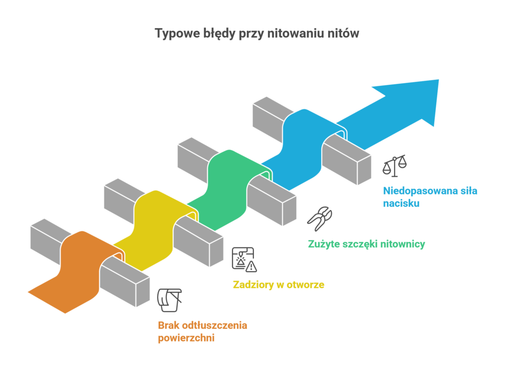 Typowe błędy przy nitowaniu nitów